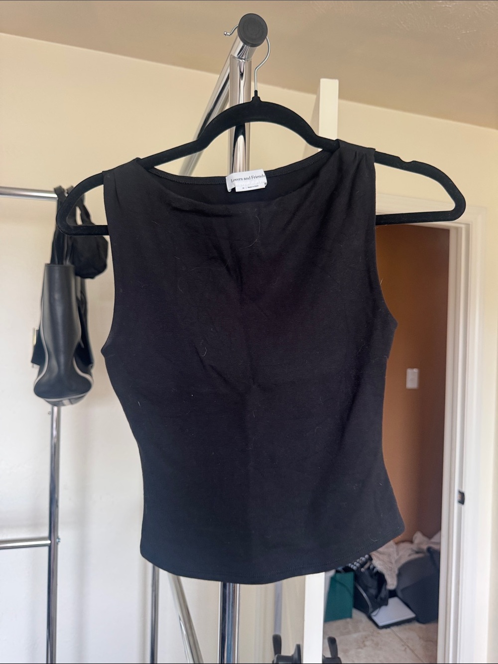 Lovers + Friends Black Ribbed Sleeveless Tank